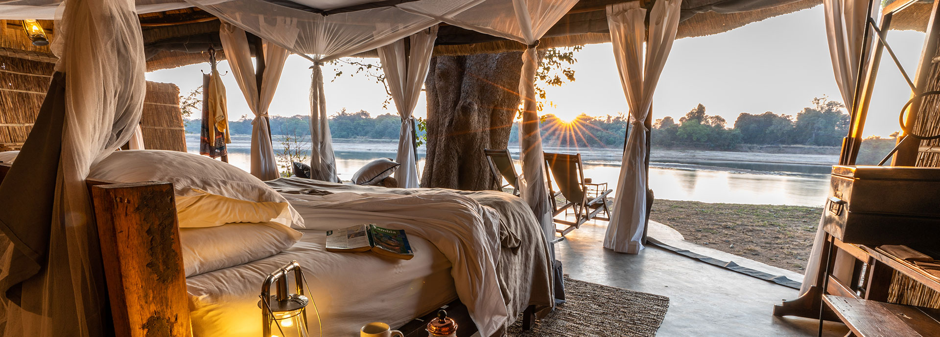 A luxurious tented camp set up with views to match at Mchenja