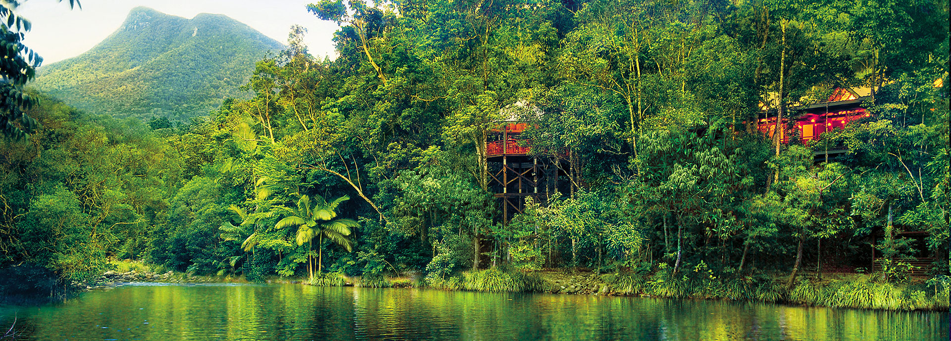 Silky Oaks Lodge can be found by the river nestled amid thick rainforest