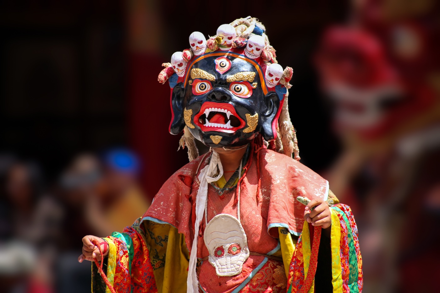 Buddhist Mask Dance in the Tibetan Hemis monastery in Leh, Ladakh, India