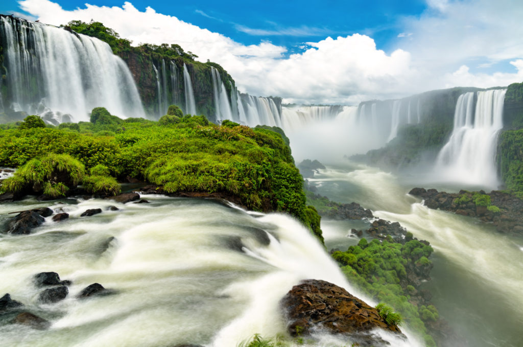 Iguazu Falls, the largest waterfall in the world. UNESCO world heritage in Brazil and Argentina