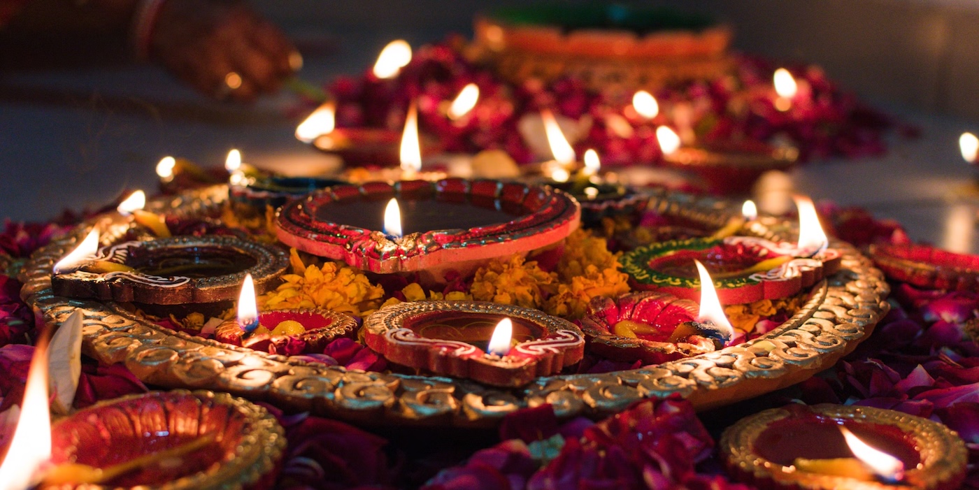 Candles lit for the celebration of Diwali (Deepvali) in India