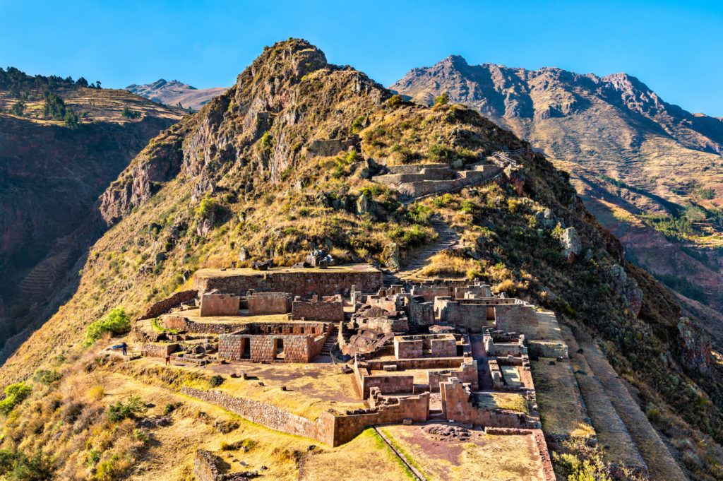 Pisac archaeological complex in the Sacred Valley of the Incas in Peru