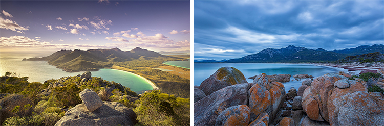 The Dramatic Coastline Of Tasmania's Southern Freycinet And Wineglass Bay on a luxury expedition cruise